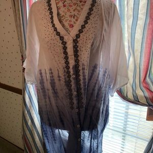 Plus size button down blouse